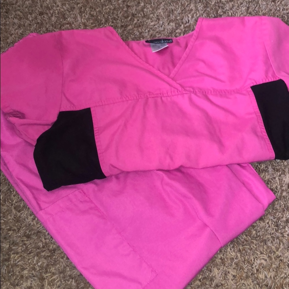 Hot pink scrub set